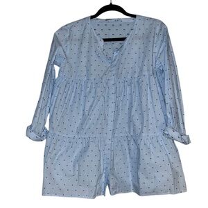 Stefanal blue button down shirt size m Tunic Cottagecore Bohochic